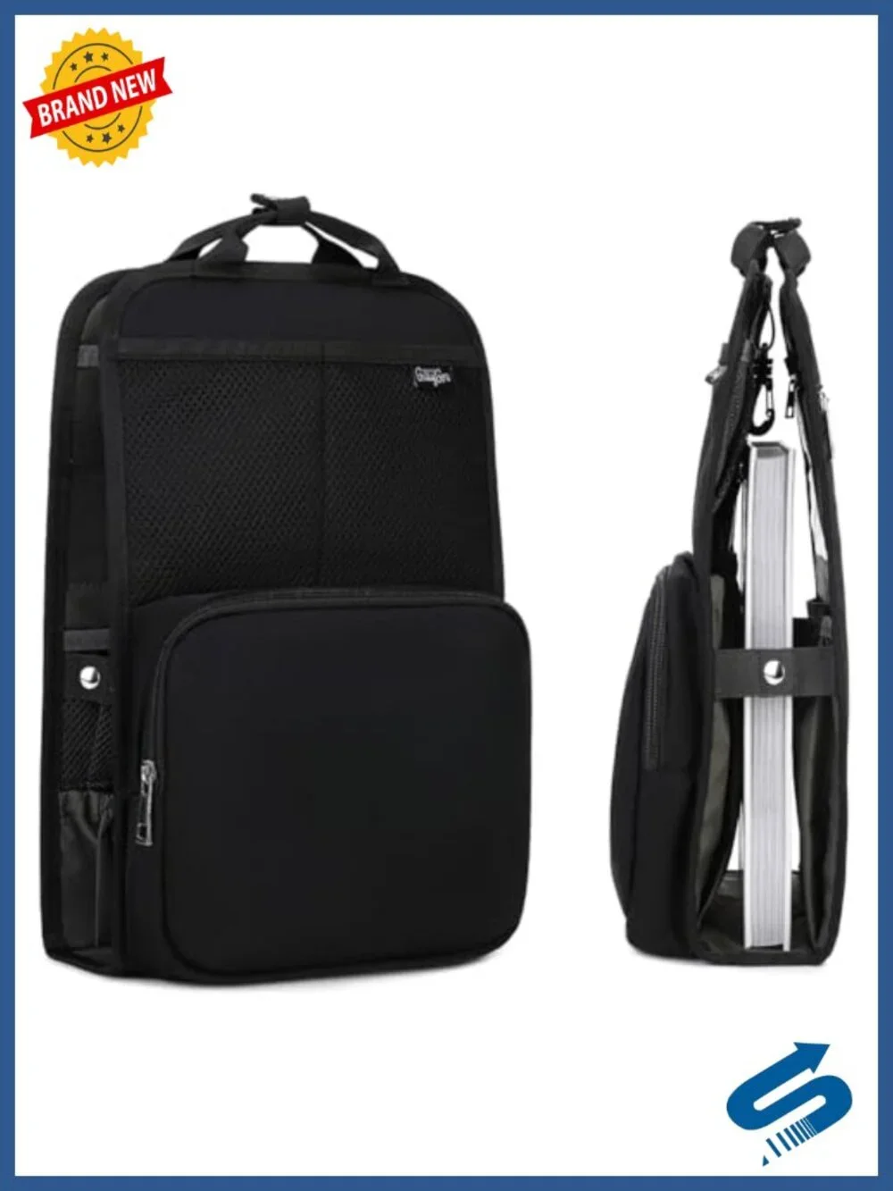 Foldable Vertical Backpack Organizer Insert with 12 Pockets, Waterproof &